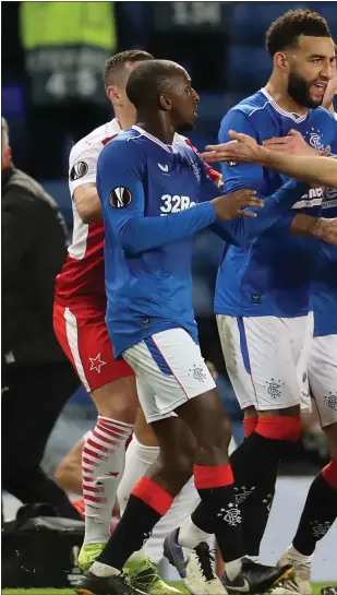  ??  ?? Connor Goldson reacts with anger after Ondrej Kudela’s allegedly racist
