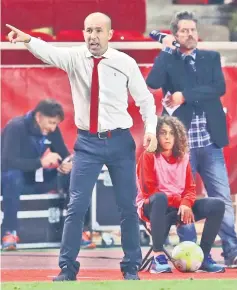  ??  ?? File photo shows Monaco’s Portuguese coach Leonardo Jardim (left) giving instructio­ns, as French player Hannibal Mejbri looks on (second right), during the French L1 football match Monaco vs Montpellie­r at the ‘Louis II’ Stadium in Monaco. — AFP photo