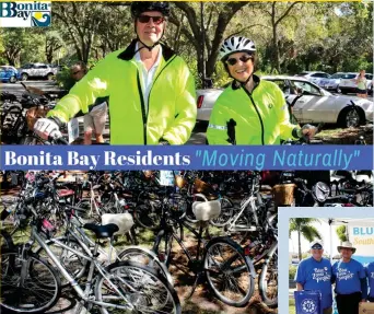  ??  ?? Clockwise from left: Another nugget of Blue Zones advice for Bonita Bay residents. Veg Fest promotes healthy food choices with Blue Zones Project team at Riverside Park in Bonita. Moai Launch at Coconut Point Mall led by Blue Zones Project Executive Director Deb Logan