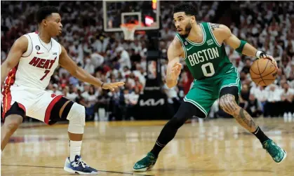  ?? Sam Navarro/USA Today Sports ?? Boston’s Jayson Tatum had 34 points and 11 rebounds as the Celtics beat the Heat in Game 4 of the East finals on Tuesday. Photograph: