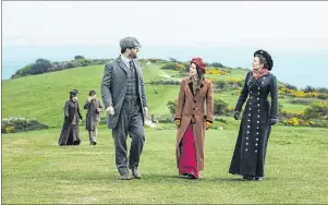  ?? LAURIE SPARHAM/STARZ VIA AP ?? This image released by Starz shows Matthew MacFadyen, from left, Philippa Coulthard and Hayley Atwell in a scene from the four-part miniseries, “Howards End,” written by Academy Award winner Kenneth Lonergan. The miniseries, based on E.M. Forster’s...