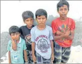  ?? HT PHOTO ?? The four children of Jyoti and Sukhdev Singh, who died due consumptio­n of hooch on Saturday, at a locality in Tarn Taran district.