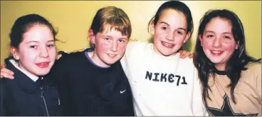  ?? ?? L-r: Chloe Huseyin, Katie O’Flynn, Sally McCarthy and Lisa Roche, winners of the Presentati­on Primary School, Fermoy, quiz night held in Fermoy Rowing Club in April 2001.