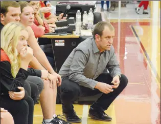  ?? Graham Thomas/McDonald County Press file photo ?? McDonald County girls coach Sean Crane looks on during a game last season.