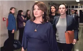  ?? JOHANNES EISELE/AFP VIA GETTY IMAGES ?? Actress Annabella Sciorra leaves the courtroom in Manhattan Criminal Court, on Thursday in New York City.