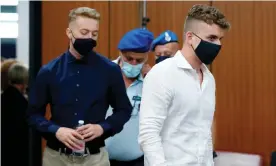  ??  ?? Finnegan Lee Elder, left, and Gabriel Natale-Hjorth both face life sentences. Photograph: Remo Casilli/AFP/Getty Images