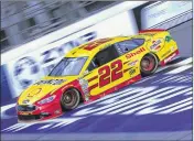  ?? JERRY MARKLAND / GETTY IMAGES ?? Joey Logano drives during qualifying Friday at Michigan Internatio­nal Speedway. He won the June race there when he started from the pole.