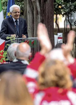  ?? ?? Visita Il presidente della Repubblica Sergio Mattarella ieri a Villa Maraini