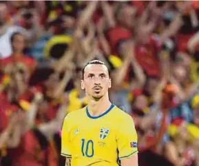  ??  ?? A file picture of Sweden’s Zlatan Ibrahimovi­c during a Euro 2016 Group E match against Belgium at the Allianz Riviera Stadium in Nice. AFP