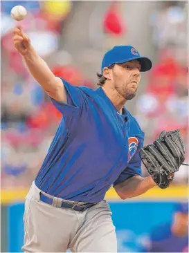  ?? | GETTY IMAGES ?? John Lackey, signed in December, was the only rotation member not involved in the conversati­ons that establishe­d the pitch-count protocol in potential no-hitters.