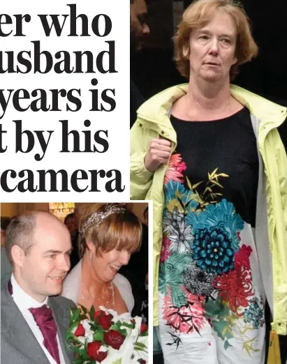  ??  ?? Celebratio­n: Neil and Helen Tweedy’s wedding Abuser: Helen Tweedy leaving court this week