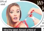  ??  ?? Mind the label: Almost a third of people aged between 18 and 29 find it acceptable to buy, wear and then return clothing they bought online