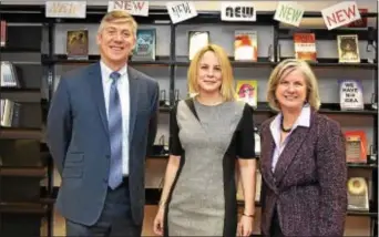  ?? SUBMITTED PHOTO ?? Radnor Township School District Superinten­dent Kenneth Batchelor, psychologi­st Katherine Dahlsgaard, and Agnes Irwin Head of School Wendy Hill. Dahlsgaard, clinical director of the Anxiety Behaviors Clinic and the Picky Eaters Clinic in the Department...