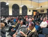  ?? DANIELLE EPTING — FOR THE RECORD ?? The upstairs room at the Troy Public Library quickly became “standing-room only” for a presentati­on on the history of the Undergroun­d Railroad and its connection to the Capital Region.