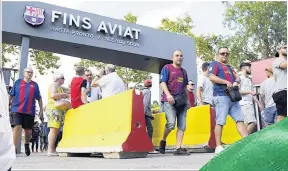  ??  ?? SECURITY At FC Barcelona’s stadium yesterday