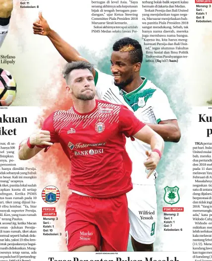  ?? ANGGER BONDAN/JAWA POS ?? Marko Simic Wilfried Yessoh