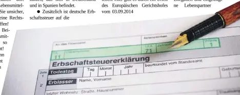  ??  ??   Die deutschen Freibeträg­e für Ehegatten und eingetrage­ne Lebenspart­ner