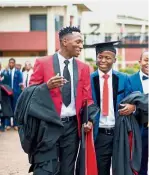  ??  ?? These young male graduates are all set to use their skills to bring about changes that will drive Africa’s competitiv­eness globally.