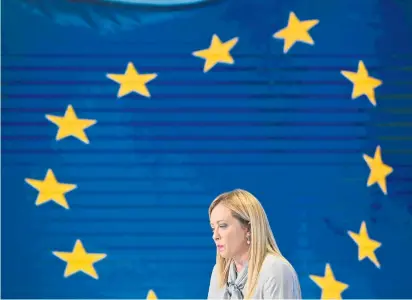  ?? ?? Nach dem schrillen Wahlkampf ist Giorgia Meloni in Sachen Europa nun auf Besonnenhe­it bedacht.