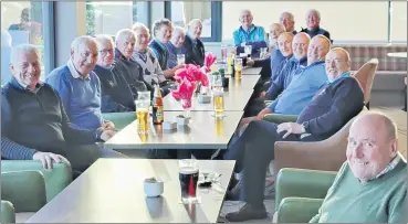  ?? ?? Fermoy Golf Club’s JB Carr Trophy team, supporters and friends, enjoying a post-match drink after a successful day.