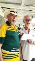  ?? ?? The winners of the Drouin Croquet Club annual tournament are Bob Quayle (left) of Drouin for division two and John Carr of Mornington for division one.