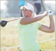  ?? Scott Heppell / Associated Press ?? Sweden’s Anna Nordqvist plays a driver from the 5th tee during the final round of the Women’s British Open.