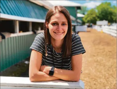  ?? NBC Sports / Contribute­d photo ?? Lindsay Schanzer is the new senior producer of NBC Sports’ Kentucky Derby coverage and oversees all of NBC Sports’ horse racing production. Seen here at the 2021 Preakness Stakes, New Canaan High School graduate Schanzer is the first woman to produce a Kentucky Derby television broadcast.