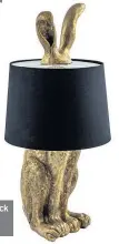  ??  ?? Hare lamp with black shade, £139.95, audenza.com