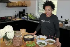  ?? Pam Panchak/Post-Gazette ?? Keyla Nogueira Cook in the kitchen of Navus House on the North Side. She will prepare a special four-course dinner at an event at the Carnegie Museum of Art in Oakland on Feb. 23.