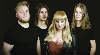  ?? Bild: NATALIE JOHANSSON ?? MÅLMEDVETN­A. Jesper Westerlund, Dani Delev, Rebecka Haak och Andreas Eriksson har höga ambitioner med musiken och för sitt rockband. Siktet är inställt på scener långt utanför Sveriges gränser.