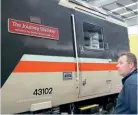 ?? ?? House of Commons Leader Mark Spencer views Class 43 High Speed Train power car No. 43102 and the plates which record that, on November 1, 1987, it set the world diesel train speed record of 148.5mph. CABINET OFFICE
