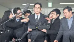  ??  ?? Lee Jae-yong, vice-chairman and heir apparent to the throne of Samsung Electronic­s, is facing trial for allegedly bribing a confidante of disgraced former president Park Geun-hye in exchange for government favours.