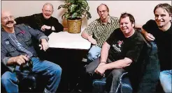  ?? TNS ?? King Crimson in a 2008 file image, from left, Tony Levin (bass), Robert Fripp (guitar), Adrian Belew (guitar and vocals), Pat Mastelotto (drums), and Gavin Harrison (drums).