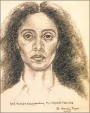  ?? UCLA Hammer Museum ?? PIPER’S 1981 “Self-Portrait Exaggerati­ng My Negroid Features” urges viewers to confront prejudices.