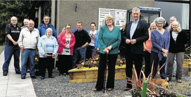  ??  ?? HEALTHY OPTION: Udny Station residents, who have been fighting closure of the pharmacy, supported by MSP Peter Chapman, are celebratin­g success