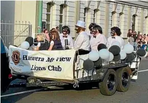  ??  ?? The Hawera Lions Club’s float in a community parade on November 16 featured people in blackface.