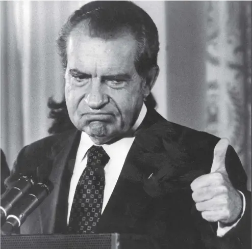  ?? AFP / GETTY IMAGES ?? Republican president Richard Nixon proposed a guaranteed minimum income to “abolish” poverty.