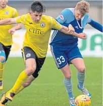  ??  ?? Stuart Morrison, left, in action for Edinburgh City against Peterhead’s Willie Gibson.