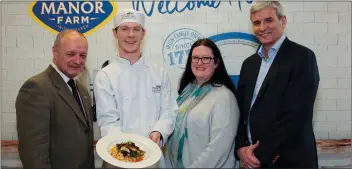  ??  ?? Dr Frank Cullen, Head of DIT School of Culinary Arts, Joseph Roche, Caitríona Redmond, food author and blogger of Wholesome Ireland and Vincent Carton, Managing Director Manor Farm.