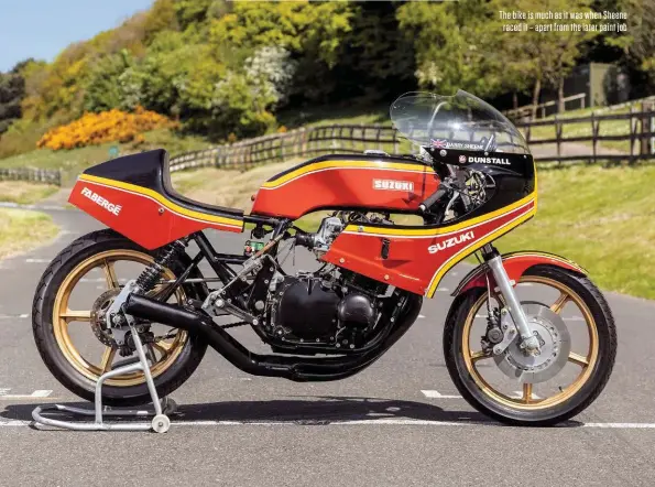  ??  ?? The bike is much as it was when Sheene raced it – apart from the later paint job