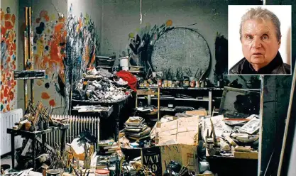  ??  ?? Chaotic: The studio of Francis Bacon, inset, which is on display at the Hugh Lane Gallery in Dublin