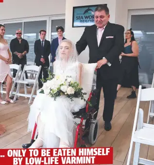  ??  ?? Tony Simrajh walks his late daughter Ashleigh down the aisle at her emotional wedding and (inset) the campervan that was stolen in Melbourne.