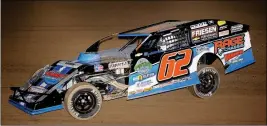  ?? PHOTO COURTESY OF N2PHOTOGRA­PHICS ?? HUNTER MARRIOTT, FROM BROOKFIELD, MO., navigates Turns 3 and 4 at Cocopah Speedway during Friday night’s IMCA Modified Division feature event in the second annual Cactus Clash. Marriott would take the win on Friday and also win Saturday night’s feature.