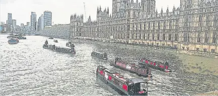  ?? PHOTO: SUPPLIED ?? One of the campaign cruises that was held last year past the Palace of Westminste­r on the Thames.