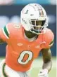  ?? DOUG MURRAY/AP ?? Miami wide receiver Romello Brinson announced Tuesday that he plans to transfer.