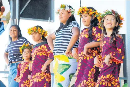  ??  ?? The Kaino sisters performed a dance.