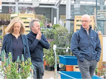  ??  ?? CAMPAIGNIN­G: John Swinney visited Glendoick Garden Centre yesterday.