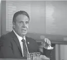  ?? COURTESY OF OFFICE OF GOV. ANDREW M. CUOMO ?? New York Gov. Andrew Cuomo says New York City and the state have a more sophistica­ted and extensive testing program, which he says allows authoritie­s to track the spread of COVID-19 more precisely.