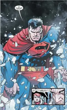  ??  ?? It is refreshing to see Superman finally get a chance to let loose and be the hero in a Dark Knight book.