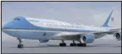  ?? AIR FORCE VIA AP ?? This artist’s rendering provided by the Air Force shows the new livery design for the new Air Force One, selected by President Joe Biden.